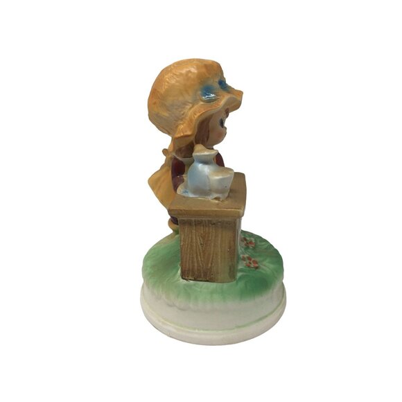 Vintage Fred Roberts Japan Ceramic Music Box Girl at Lemonade Stand - Picture 2 of 11
